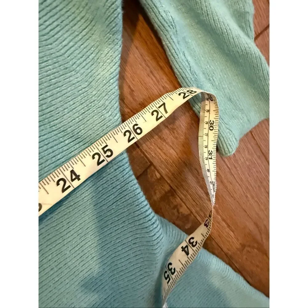 Amazon mint green ribbed cowl neck oversized tunic sweater small